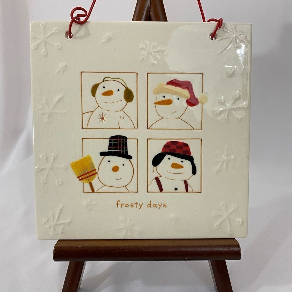 Vintage Hallmark FrostyDays Ceramic Tile Trivet